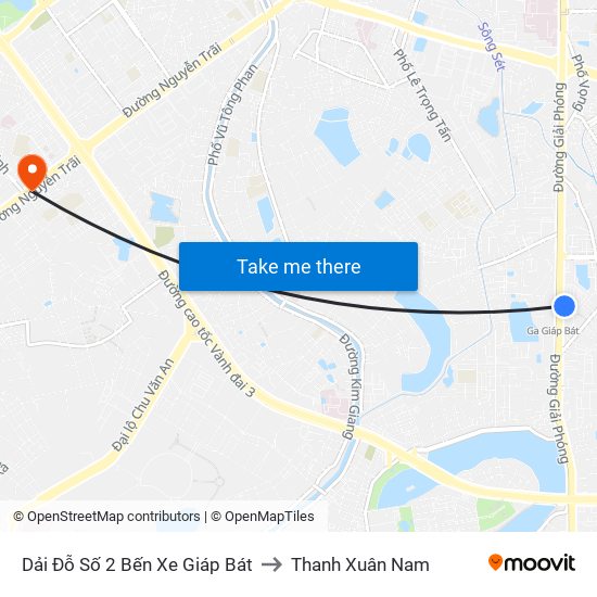 Dải Đỗ Số 2 Bến Xe Giáp Bát to Thanh Xuân Nam map