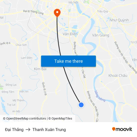 Đại Thắng to Thanh Xuân Trung map
