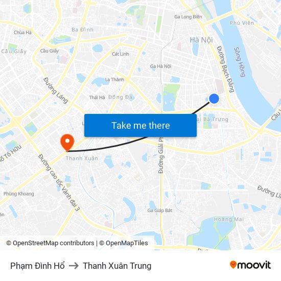 Phạm Đình Hổ to Thanh Xuân Trung map