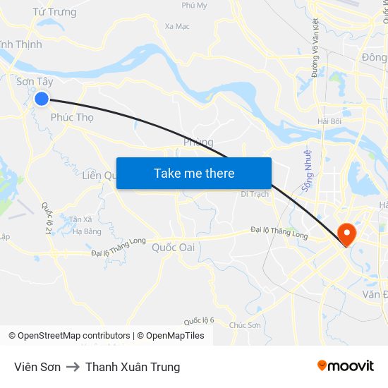 Viên Sơn to Thanh Xuân Trung map