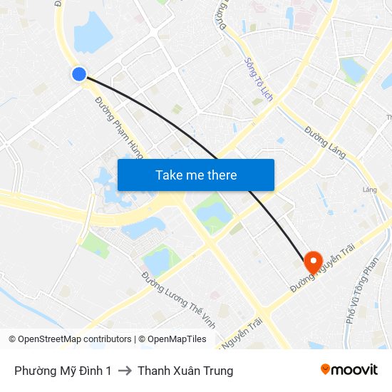 Phường Mỹ Đình 1 to Thanh Xuân Trung map