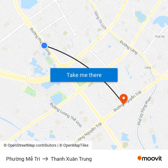 Phường Mễ Trì to Thanh Xuân Trung map