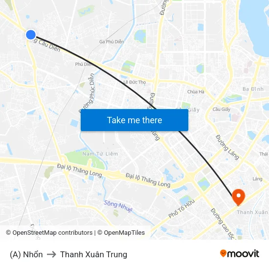 (A) Nhổn to Thanh Xuân Trung map