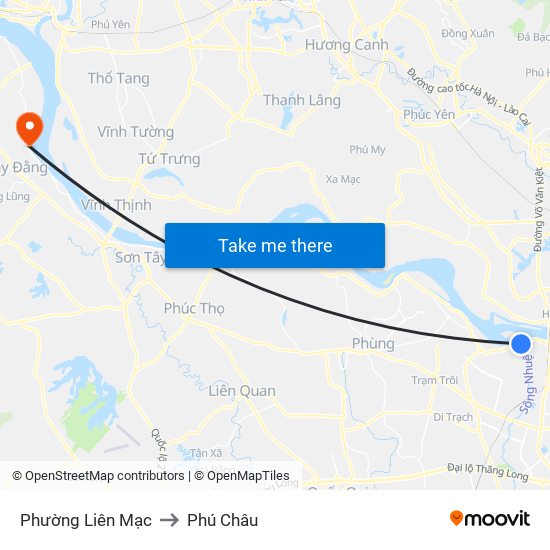 Phường Liên Mạc to Phú Châu map