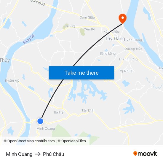 Minh Quang to Phú Châu map