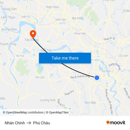 Nhân Chính to Phú Châu map