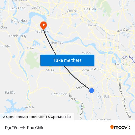 Đại Yên to Phú Châu map