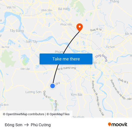 Đông Sơn to Phú Cường map