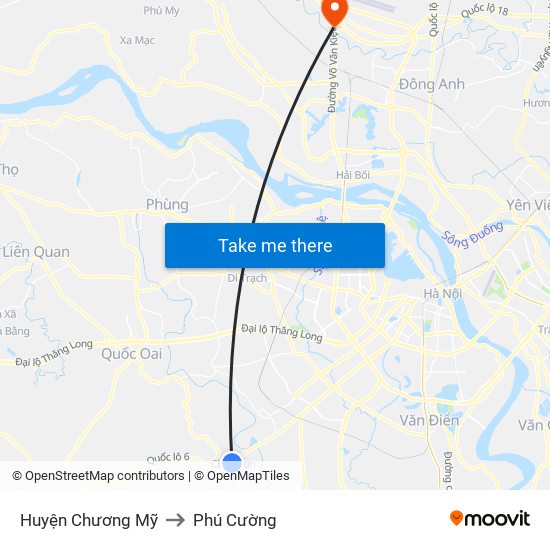 Huyện Chương Mỹ to Phú Cường map