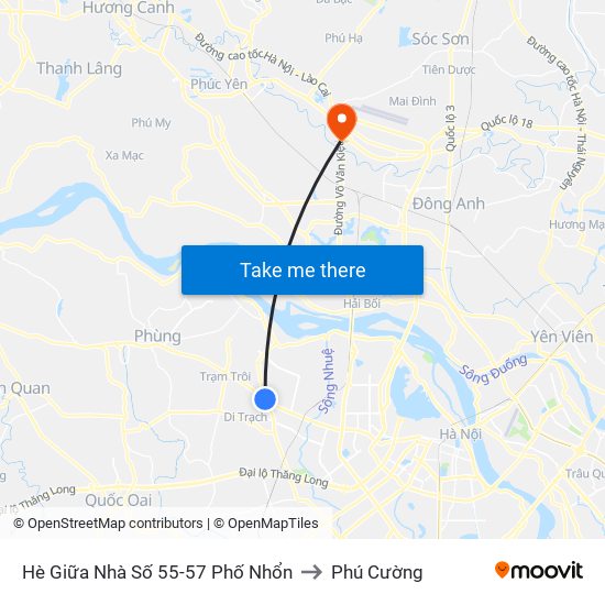 Hè Giữa Nhà Số 55-57 Phố Nhổn to Phú Cường map