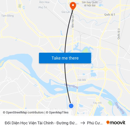 Đối Diện Học Viện Tài Chính - Đường Đức Thắng to Phú Cường map