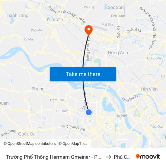 Số 9 Phạm Văn Đồng to Phú Cường map