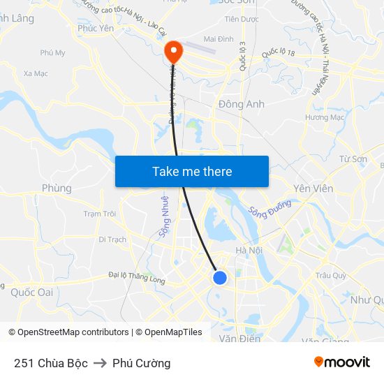 251 Chùa Bộc to Phú Cường map