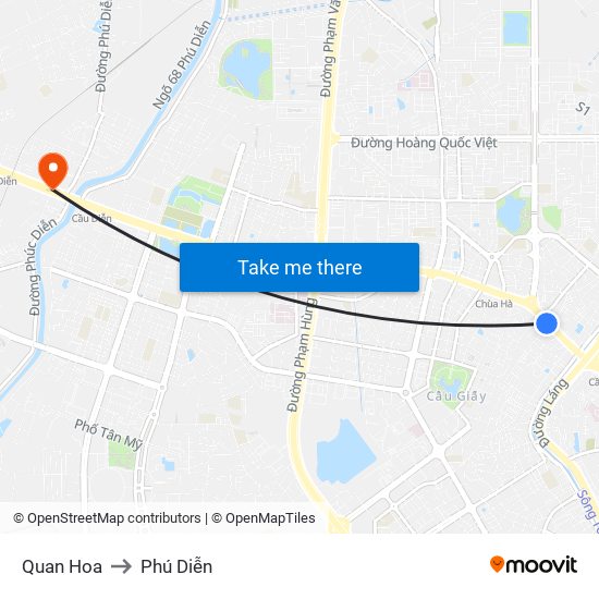 Quan Hoa to Phú Diễn map