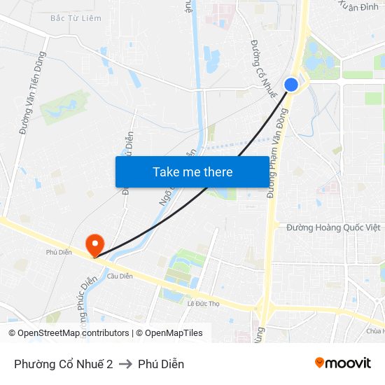 Phường Cổ Nhuế 2 to Phú Diễn map