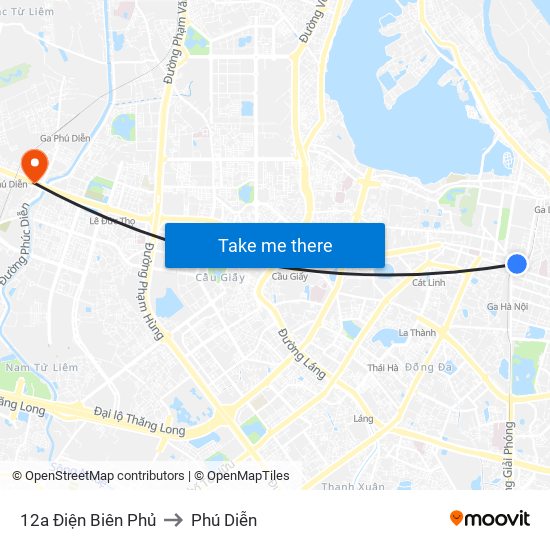 12a Điện Biên Phủ to Phú Diễn map
