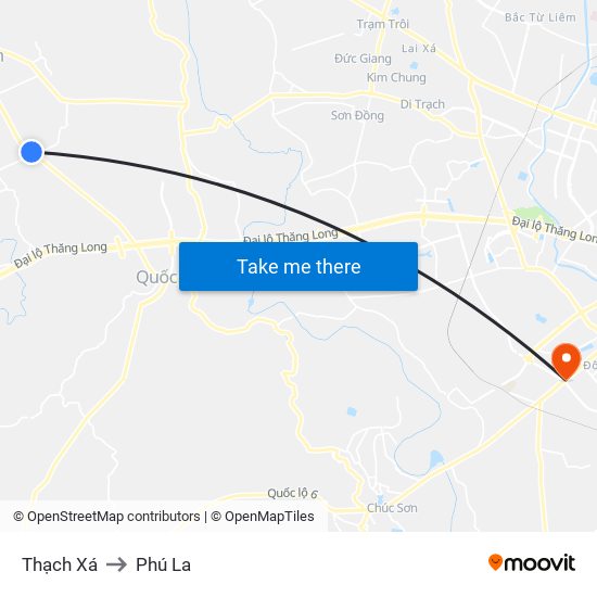 Thạch Xá to Phú La map