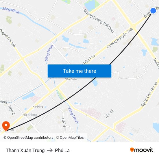 Thanh Xuân Trung to Phú La map