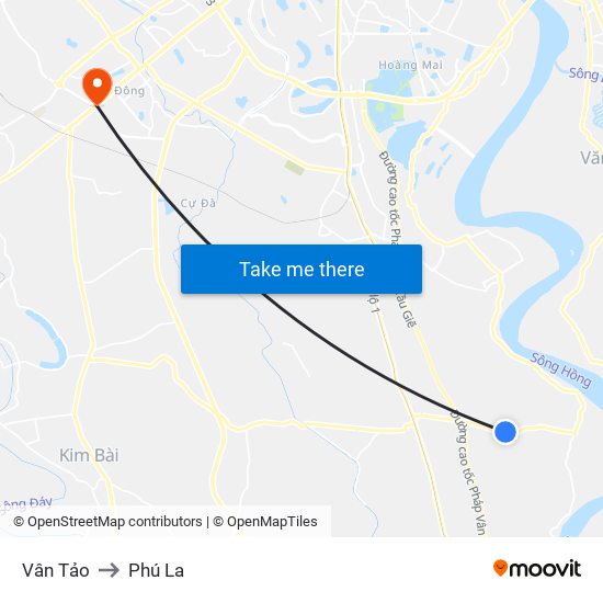 Vân Tảo to Phú La map