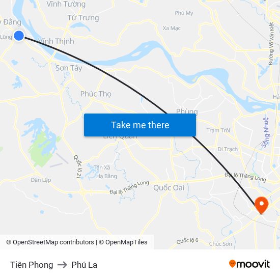 Tiên Phong to Phú La map