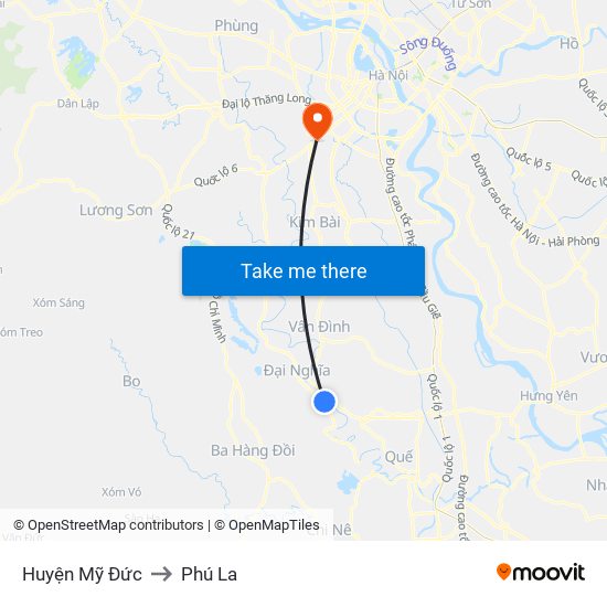 Huyện Mỹ Đức to Phú La map