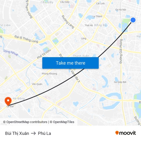 Bùi Thị Xuân to Phú La map