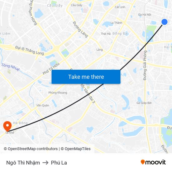 Ngô Thì Nhậm to Phú La map