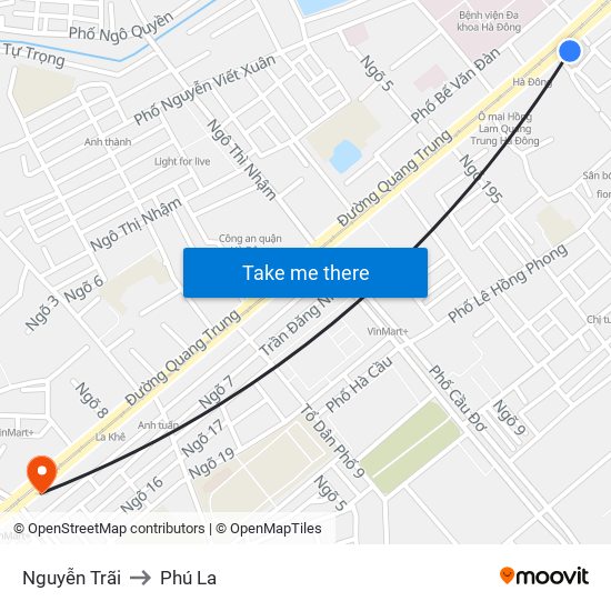 Nguyễn Trãi to Phú La map