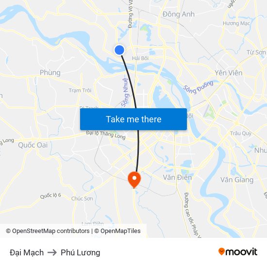 Đại Mạch to Phú Lương map