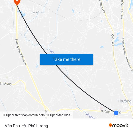 Văn Phú to Phú Lương map