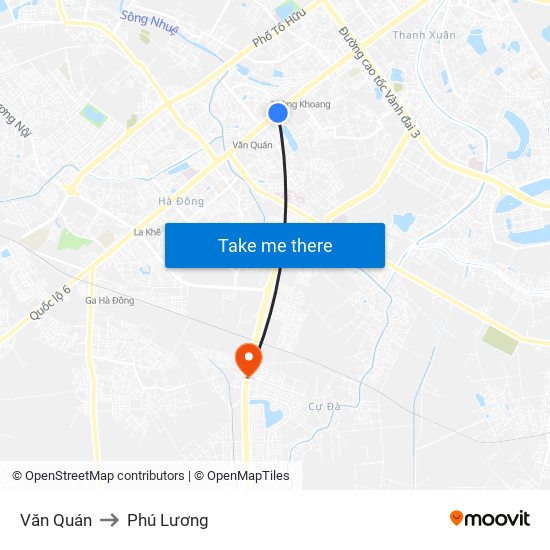 Văn Quán to Phú Lương map