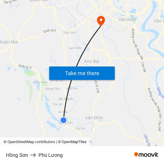 Hồng Sơn to Phú Lương map