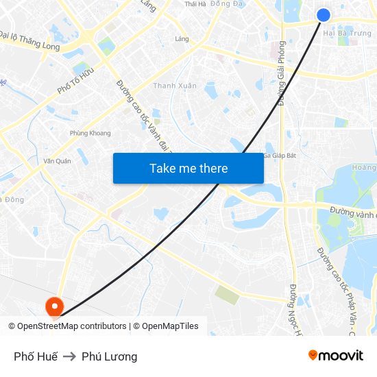 Phố Huế to Phú Lương map