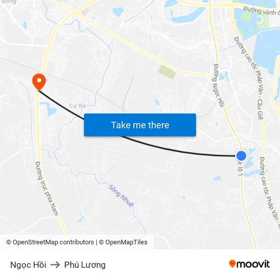 Ngọc Hồi to Phú Lương map