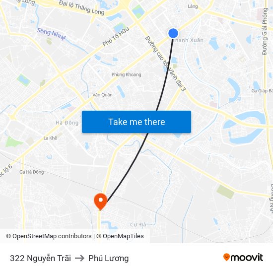 322 Nguyễn Trãi to Phú Lương map