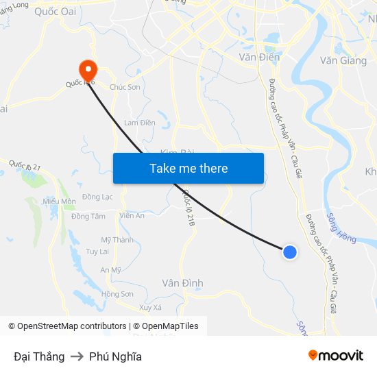 Đại Thắng to Phú Nghĩa map