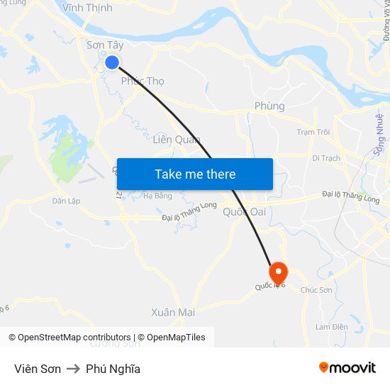 Viên Sơn to Phú Nghĩa map
