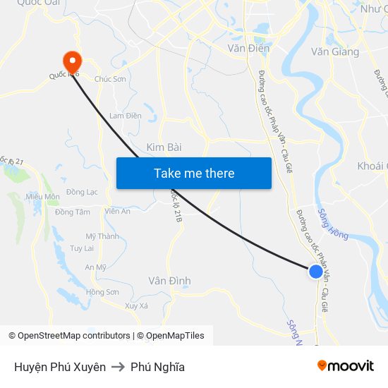 Huyện Phú Xuyên to Phú Nghĩa map