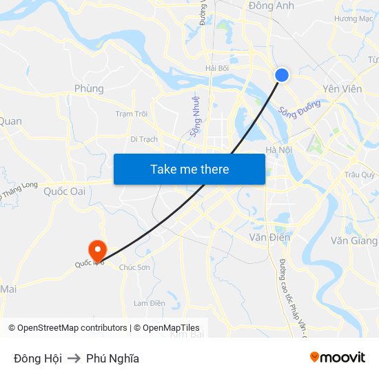 Đông Hội to Phú Nghĩa map