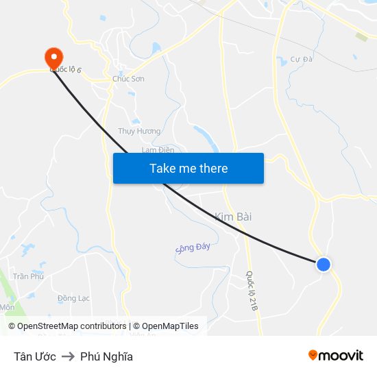 Tân Ước to Phú Nghĩa map