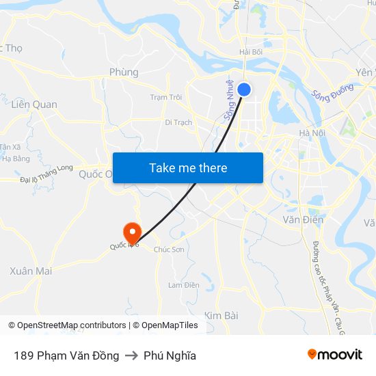 189 Phạm Văn Đồng to Phú Nghĩa map