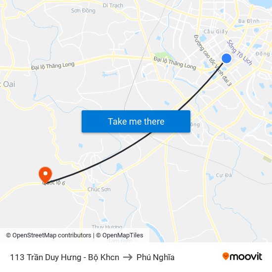 113 Trần Duy Hưng - Bộ Khcn to Phú Nghĩa map