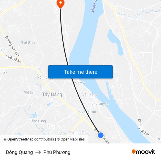 Đông Quang to Phú Phương map