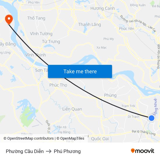 Phường Cầu Diễn to Phú Phương map