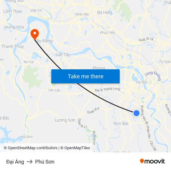 Đại Áng to Phú Sơn map