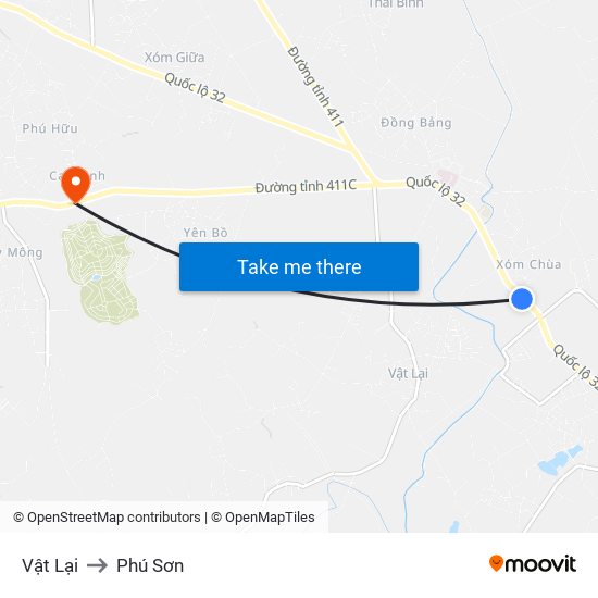 Vật Lại to Phú Sơn map