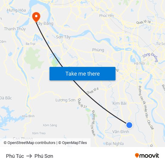 Phú Túc to Phú Sơn map