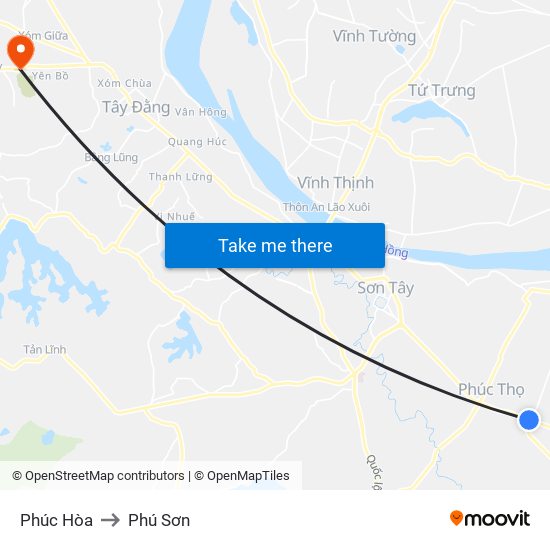 Phúc Hòa to Phú Sơn map