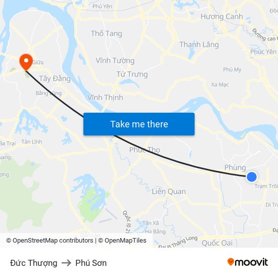 Đức Thượng to Phú Sơn map