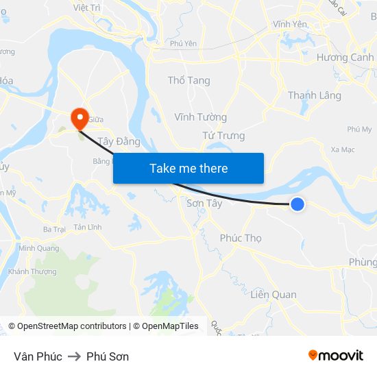 Vân Phúc to Phú Sơn map